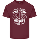 This Is What an Awesome Midwife Looks Like Mens Cotton T-Shirt Tee Top Maroon