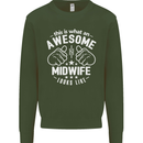 This Is What an Awesome Midwife Looks Like Mens Sweatshirt Jumper Forest Green