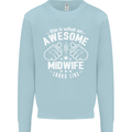This Is What an Awesome Midwife Looks Like Mens Sweatshirt Jumper Light Blue