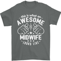 This Is What an Awesome Midwife Looks Like Mens T-Shirt Cotton Gildan Charcoal