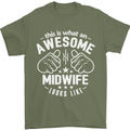 This Is What an Awesome Midwife Looks Like Mens T-Shirt Cotton Gildan Military Green