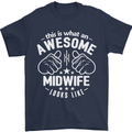 This Is What an Awesome Midwife Looks Like Mens T-Shirt Cotton Gildan Navy Blue