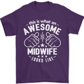 This Is What an Awesome Midwife Looks Like Mens T-Shirt Cotton Gildan Purple
