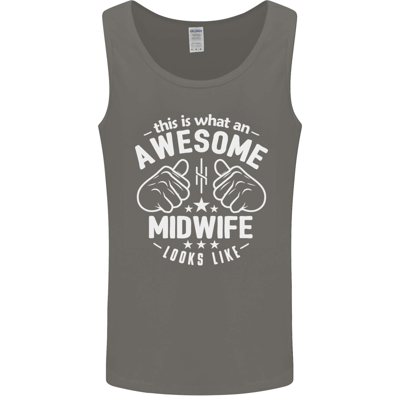 This Is What an Awesome Midwife Looks Like Mens Vest Tank Top Charcoal