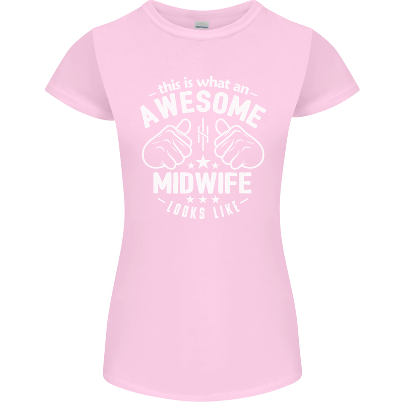 This Is What an Awesome Midwife Looks Like Womens Petite Cut T-Shirt Light Pink
