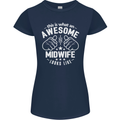 This Is What an Awesome Midwife Looks Like Womens Petite Cut T-Shirt Navy Blue