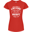 This Is What an Awesome Midwife Looks Like Womens Petite Cut T-Shirt Red