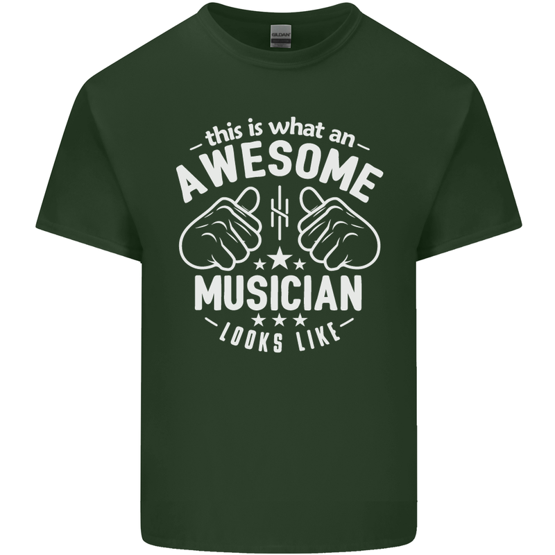 This Is What an Awesome Musician Looks Like Mens Cotton T-Shirt Tee Top Forest Green