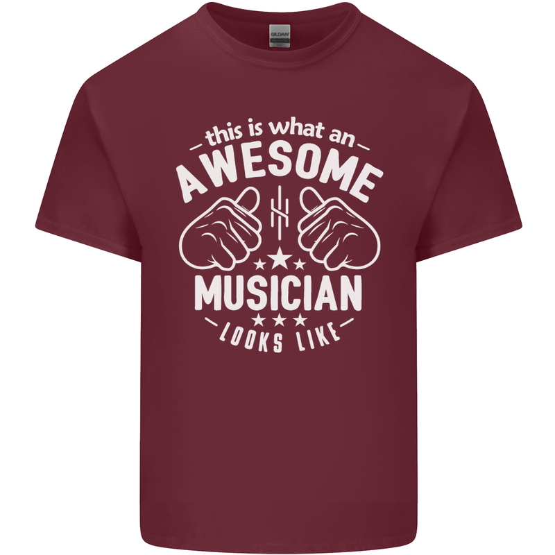 This Is What an Awesome Musician Looks Like Mens Cotton T-Shirt Tee Top Maroon