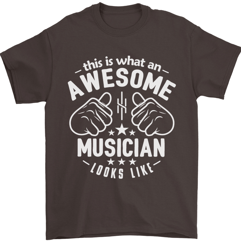 This Is What an Awesome Musician Looks Like Mens T-Shirt Cotton Gildan Dark Chocolate