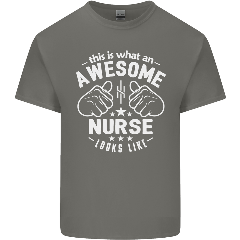 This Is What an Awesome Nurse Looks Like Mens Cotton T-Shirt Tee Top Charcoal