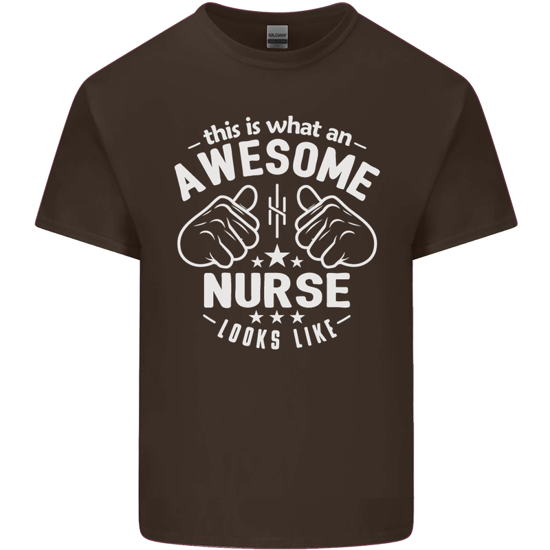 This Is What an Awesome Nurse Looks Like Mens Cotton T-Shirt Tee Top Dark Chocolate