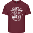 This Is What an Awesome Nurse Looks Like Mens Cotton T-Shirt Tee Top Maroon