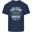 This Is What an Awesome Nurse Looks Like Mens Cotton T-Shirt Tee Top Navy Blue