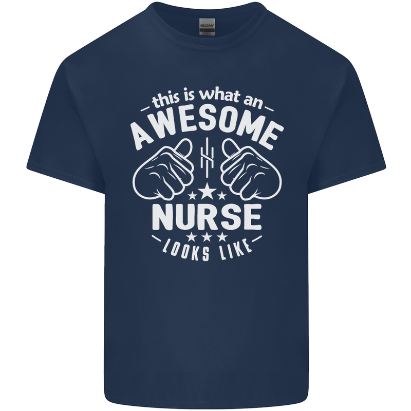 This Is What an Awesome Nurse Looks Like Mens Cotton T-Shirt Tee Top Navy Blue
