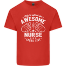 This Is What an Awesome Nurse Looks Like Mens Cotton T-Shirt Tee Top Red