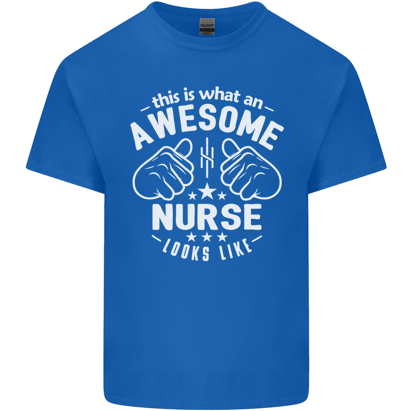 This Is What an Awesome Nurse Looks Like Mens Cotton T-Shirt Tee Top Royal Blue