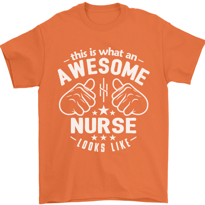 This Is What an Awesome Nurse Looks Like Mens T-Shirt Cotton Gildan Orange