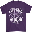 This Is What an Awesome Optician Looks Like Mens T-Shirt Cotton Gildan Purple