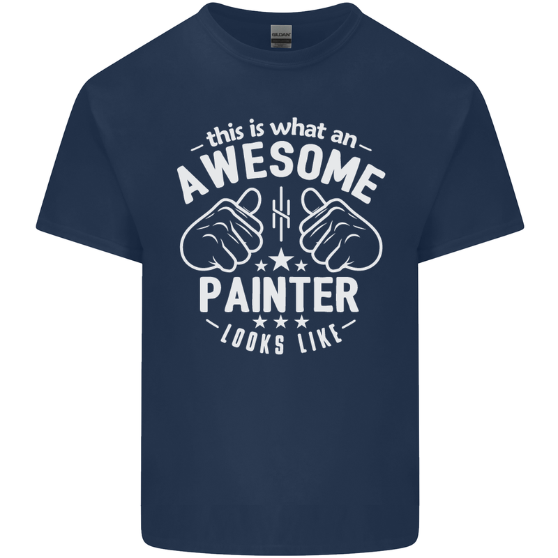 This Is What an Awesome Painter Looks Like Mens Cotton T-Shirt Tee Top Navy Blue