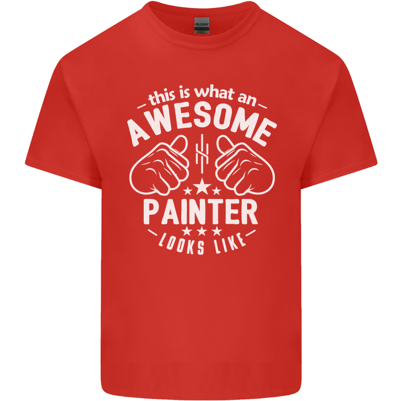 This Is What an Awesome Painter Looks Like Mens Cotton T-Shirt Tee Top Red