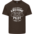 This Is What an Awesome Pilot Looks Like Mens Cotton T-Shirt Tee Top Dark Chocolate