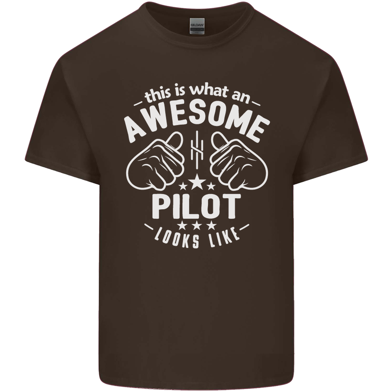 This Is What an Awesome Pilot Looks Like Mens Cotton T-Shirt Tee Top Dark Chocolate