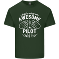 This Is What an Awesome Pilot Looks Like Mens Cotton T-Shirt Tee Top Forest Green