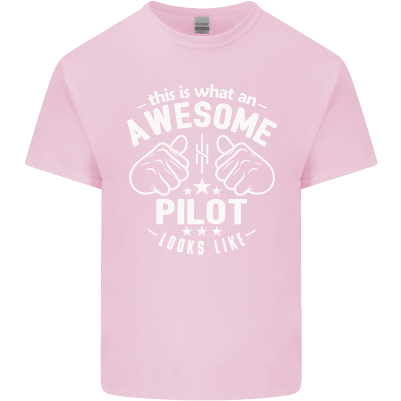 This Is What an Awesome Pilot Looks Like Mens Cotton T-Shirt Tee Top Light Pink