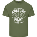 This Is What an Awesome Pilot Looks Like Mens Cotton T-Shirt Tee Top Military Green