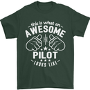 This Is What an Awesome Pilot Looks Like Mens T-Shirt Cotton Gildan Forest Green