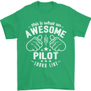 This Is What an Awesome Pilot Looks Like Mens T-Shirt Cotton Gildan Irish Green
