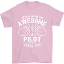 This Is What an Awesome Pilot Looks Like Mens T-Shirt Cotton Gildan Light Pink