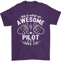 This Is What an Awesome Pilot Looks Like Mens T-Shirt Cotton Gildan Purple