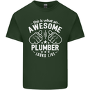 This Is What an Awesome Plumber Looks Like Mens Cotton T-Shirt Tee Top Forest Green