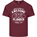 This Is What an Awesome Plumber Looks Like Mens Cotton T-Shirt Tee Top Maroon