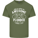 This Is What an Awesome Plumber Looks Like Mens Cotton T-Shirt Tee Top Military Green