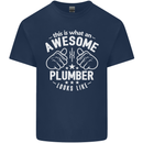 This Is What an Awesome Plumber Looks Like Mens Cotton T-Shirt Tee Top Navy Blue