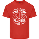 This Is What an Awesome Plumber Looks Like Mens Cotton T-Shirt Tee Top Red