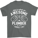 This Is What an Awesome Plumber Looks Like Mens T-Shirt Cotton Gildan Charcoal