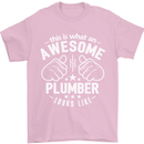 This Is What an Awesome Plumber Looks Like Mens T-Shirt Cotton Gildan Light Pink