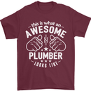 This Is What an Awesome Plumber Looks Like Mens T-Shirt Cotton Gildan Maroon