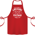 This Is What an Awesome Postman Looks Like Cotton Apron 100% Organic Red