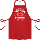 This Is What an Awesome Postman Looks Like Cotton Apron 100% Organic Red