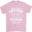 This Is What an Awesome Postman Looks Like Mens T-Shirt Cotton Gildan Light Pink