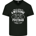 This Is What an Awesome Postman Looks Like Mens V-Neck Cotton T-Shirt Black