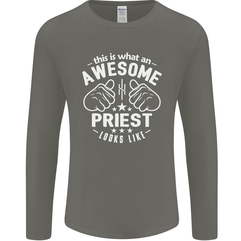 This Is What an Awesome Priest Looks Like Mens Long Sleeve T-Shirt Charcoal