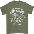 This Is What an Awesome Priest Looks Like Mens T-Shirt Cotton Gildan Military Green