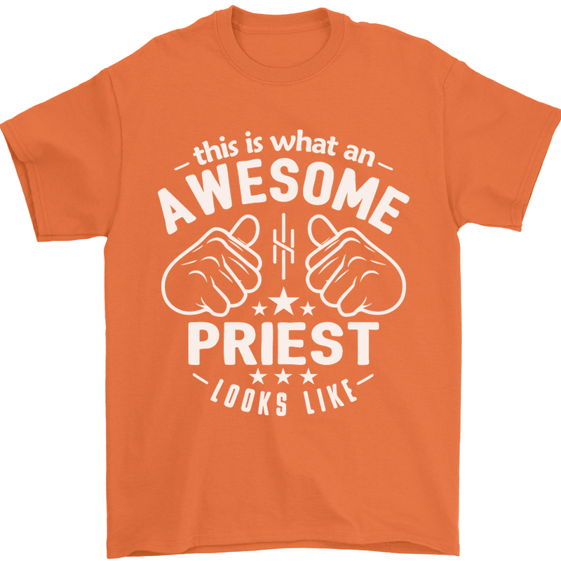 This Is What an Awesome Priest Looks Like Mens T-Shirt Cotton Gildan Orange