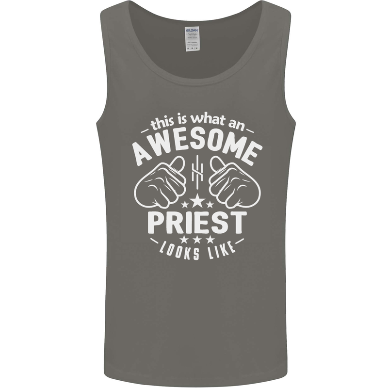 This Is What an Awesome Priest Looks Like Mens Vest Tank Top Charcoal